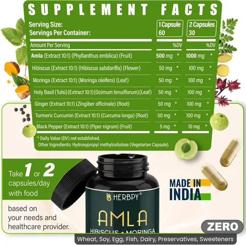 Vista 6 de Suplemento de extracto de amla superfruta 7 en 1 - 60 cápsulas