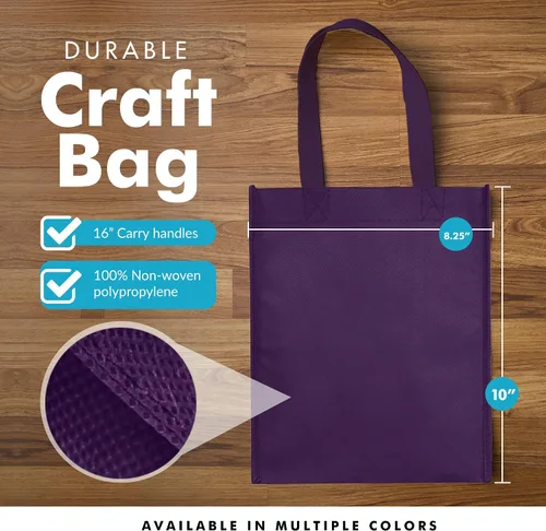 Vista 3 de Pack de 25 bolsas reutilizables para regalos, fiestas, almuerzo., Púrpura profundo