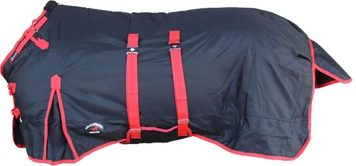 Vista 8 de 1200d atuendo impermeable para caballo rígido, manta de invierno pesada, Bellyband Negro