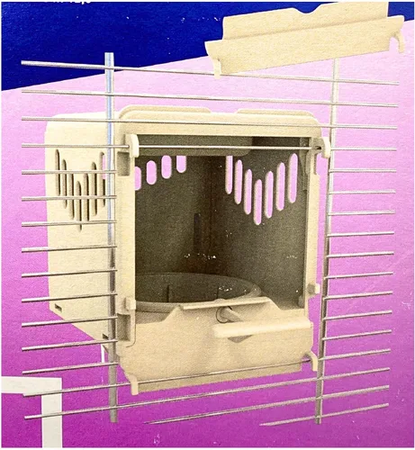 Vista 6 de Caja nido de plástico para pájaros, taza nido extraíble y portátil con puerta trasera corredera para una fácil limpieza y depósito para almacenar