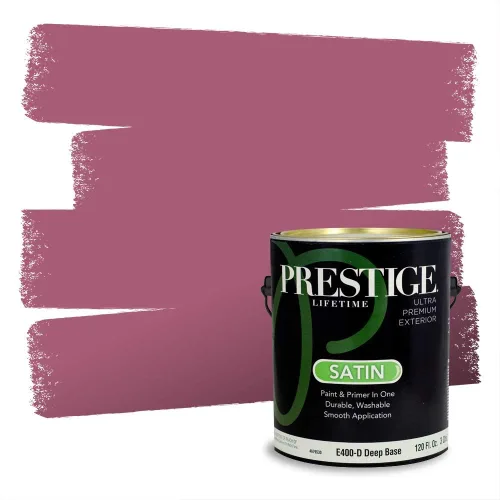 Vista 199 de Prestige Paints Pintura exterior e imprimación en uno, 1 galón, plano, coincidencia comparable de Valspar* Amber Rose*