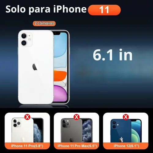 Vista 2 de Funda para iPhone 11 con protector de pantalla transparente