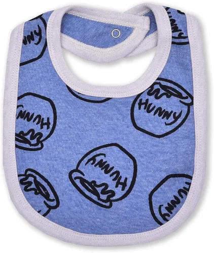 Vista 6 de Disney Baby Boy Winnie the Pooh Long Sleeve Grey Bodysuit Blue Bib and Baby Pants Set