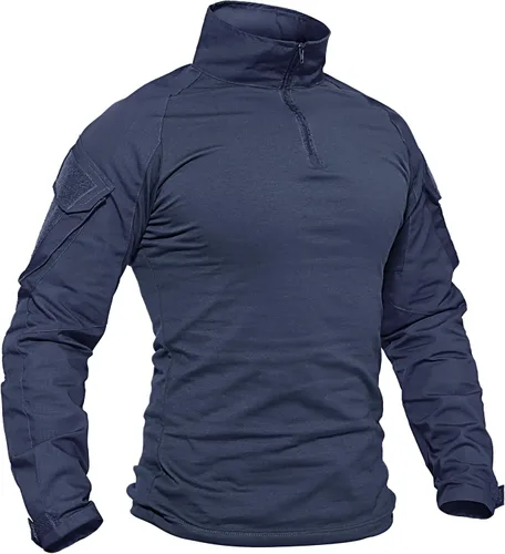 Vista 11 de TACVASEN Camisa táctica de combate de manga larga para hombre con Verde militar