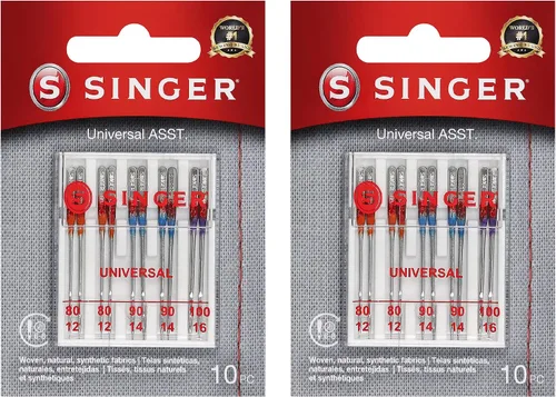 Vista 12 de SINGER 4877 - Agujas universales de punto normal para máquina de coser para tela tejida, tamaño 70/10, 4
