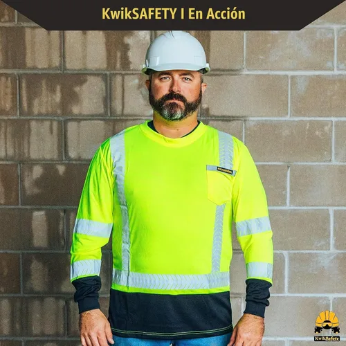 Vista 8 de KwikSafety Premium Long Sleeve Safety Shirts Class 3 ANSI OSHA Hi Vis PPE