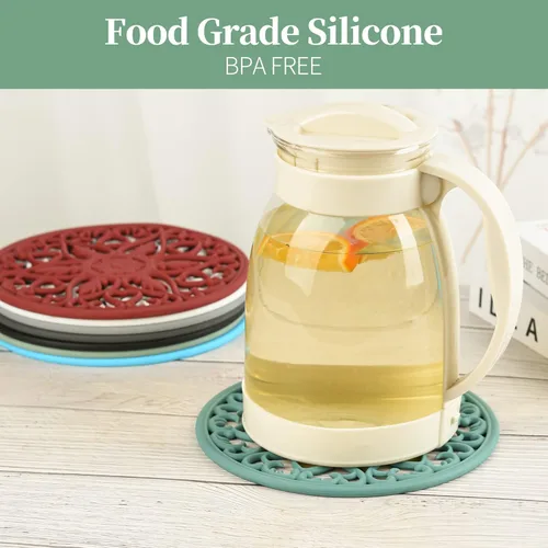 Vista 6 de Salvamanteles para platos calientes, salvamanteles de silicona para cocina, salvamanteles de silicona para ollas y sartenes calientes, soporte