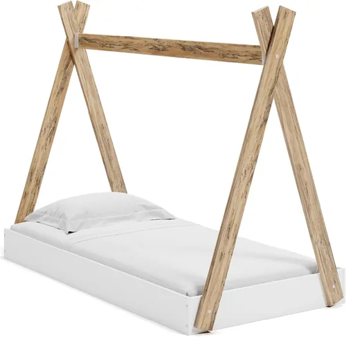 Vista 18 de Signature Design by Ashley Hallityn - Cama de plataforma casual de doble panel, no necesita base o somier, color blanco