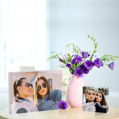 Vista 4 de Canvas Champ Personalized Acrylic Photo Blocks, Photo Printed Blocks, Custom photo acrylic blocks (4"x6")