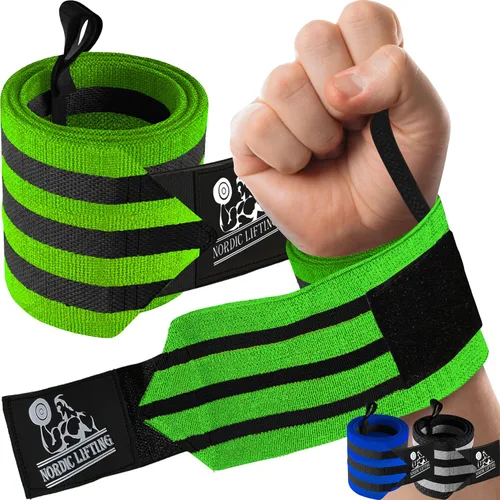 Vista 11 de Nordic Lifting Wrist Wraps Super Heavy Duty (1 Pair/2 Wraps) 24" Support for Weight Lifting Powerlifting Gym Cross Training- Weightlifting