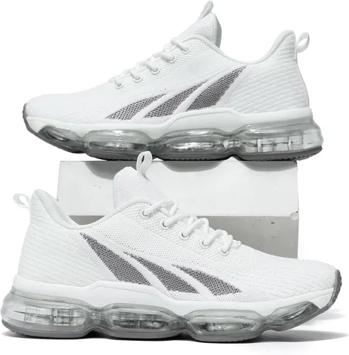 Vista 7 de Pozvnn Zapatillas de correr para hombre con cojín de aire, zapatillas de deporte de moda, informales, tenis, caminar, atléticos, zapatillas