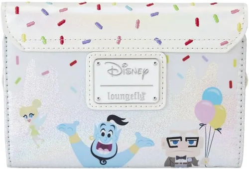 Vista 3 de Loungefly Cartera Disney 100 Celebration Cake Carteras Disney, Blanco, Cartera con cierre de solapa