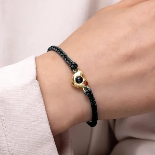 Vista 2 de EMIRISTIC Pulsera italiana grabable con foto Pulseras personalizadas para pareja para él y ella con imagen oculta, recuerdo conmemorativo ajustable