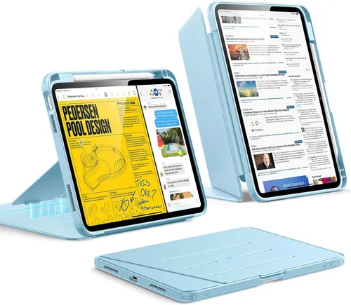 Vista 13 de ESR - Funda para iPad Air de 11 pulgadas M3/M2 (2025/2024), iPad Air de 5ª/4ª generación (2022/2020), funda con soporte vertical, múltiples ángulos