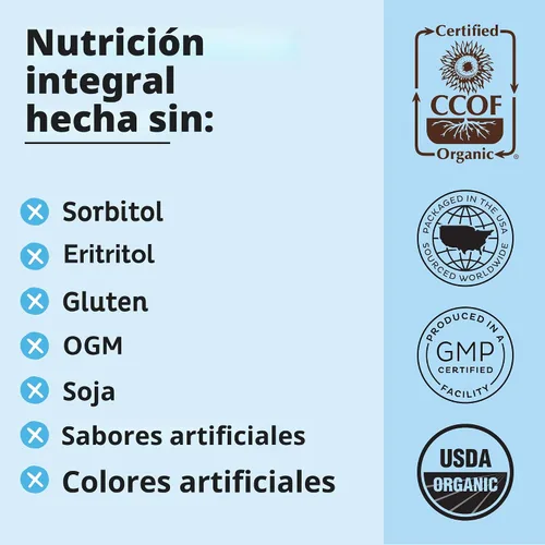 Vista 7 de KOS Proteína en polvo a base de plantas, muffin de arándano - Superalimento de proteína de guisantes orgánico con mezcla de espirulina y apoyo