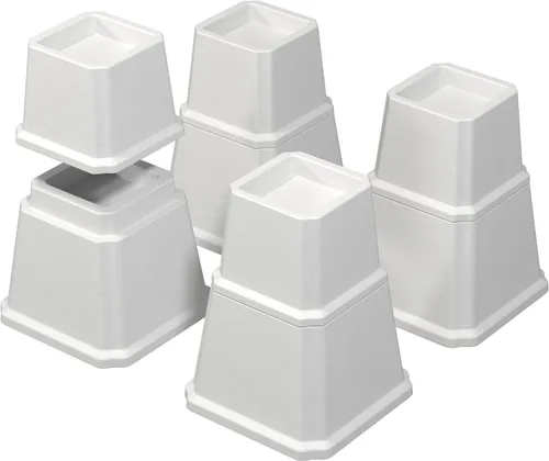 Vista 15 de Elevadores de cama de 1 pulgada, resistentes, paquete de 4 elevadores de muebles de cama, elevadores de 1,500 libras para sofá y mesa, color blanco