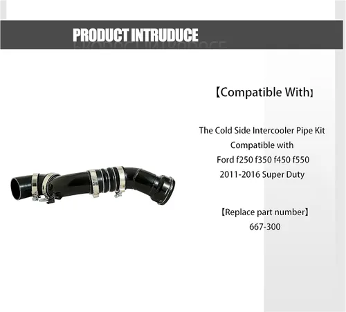 Vista 3 de Kit de tubos de intercooler lateral frío compatible con Ford F250 F350 F450 F550 Super Duty 2011-2016 6.7L V8 Diesel Reemplaza 667-300 (667-300)