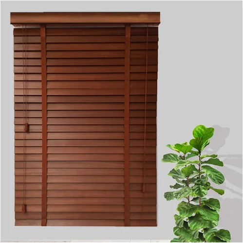 Vista 2 de Persianas venecianas de madera para ventanas, persianas interiores, persianas venecianas opacas, persianas de ventana de madera maciza, cortinas