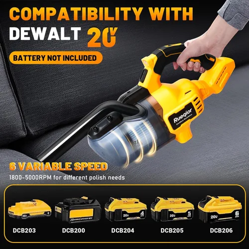 Vista 4 de Aspiradora inalámbrica compatible con batería DeWalt de 20 V, aspiradora 5 en 1 sin escobillas con potente motor de 50 KPA y 500 W, aspiradora
