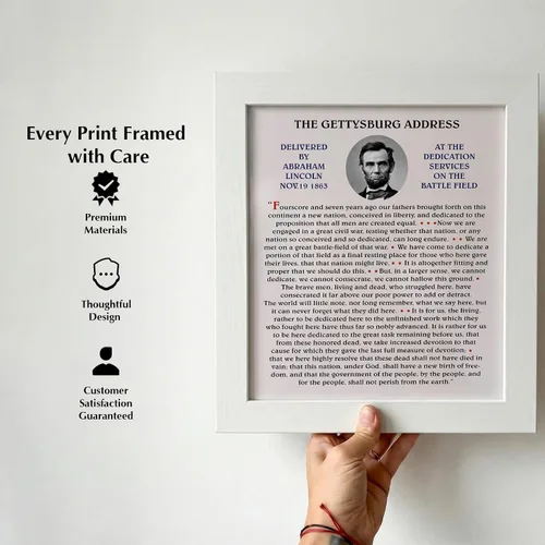 Vista 6 de Abraham Lincoln The Gettysburg Address - Póster histórico de Estados Unidos para el hogar, oficina, aula y decoración patriótica