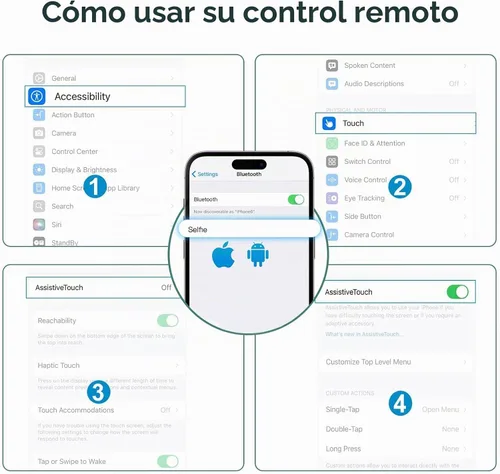 Vista 7 de Trípode selfie stick de 70 pulgadas para iPhone con control remoto, palo selfie extensible para iPhone, trípode portátil para teléfono de viaje