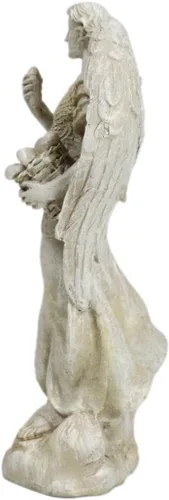 Vista 3 de Ebros - Estatua de Arcángel ortodoxo griego de la iglesia cristiana ortodoxa pintada en marfil de 5 pulgadas de alto (Barachiel The Blessings of God)