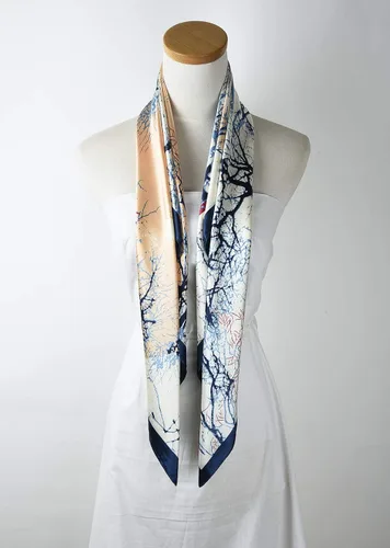 Vista 5 de corciova - Bufanda cuadrada grande para mujer, diadema sedosa para cabello rizado, lazo para dormir por la noche, bandana a la moda, 35 x 35 pulgadas