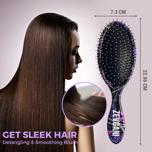 Vista 2 de ZEVGANI MuddyGirl - Cepillo desenredante de cerdas ultrasuaves para mujeres y niños, cepillo desenredante para cabello grueso, rizado, fino, largo