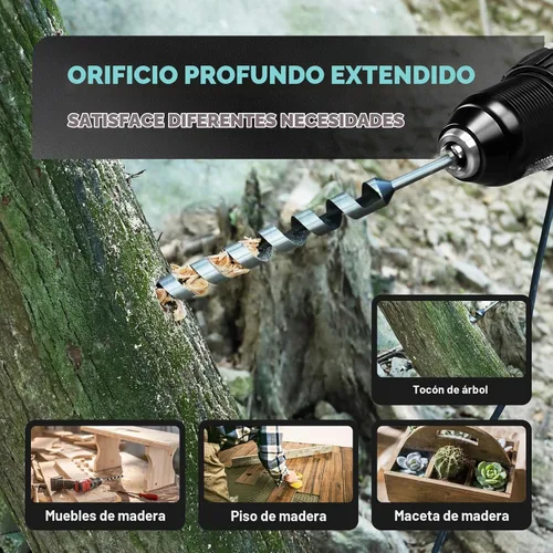 Vista 6 de Broca de 1-1/2 x 11.8 pulgadas para barrenar madera, Broca de 38x300 mm hexagonal larga para madera, madera dura, embarcaciones