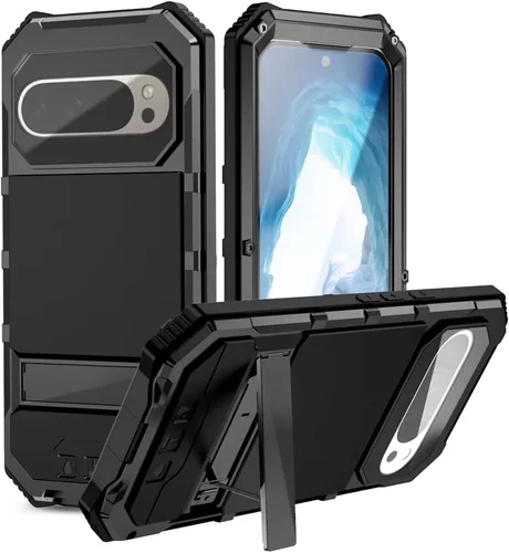 Vista 8 de Lunivop Funda de metal resistente para Google Pixel 9 Pro XL, protector de pantalla integrado, protección de cuerpo completo, a prueba de polvo
