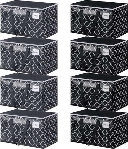Vista 21 de Bolsas de mudanza extra grandes, bolsas de almacenamiento resistentes con cremallera superior y asas resistentes, suministros de mudanza