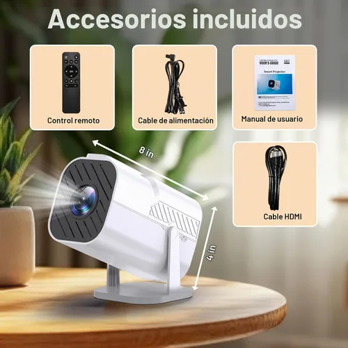 Vista 9 de 【Aplicaciones integradas y enfoque eléctrico】Mini proyector con WiFi y Bluetooth 1080P Portable Projector, Movie Projector for Bedroom, 210°