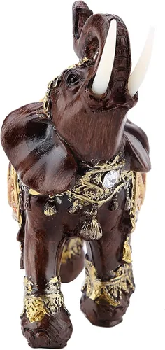 Vista 6 de Hilitand Estatua de elefante de riqueza, escultura de Feng Shui, figura de grano de madera para el hogar, decoración de escritorio, regalo (M)