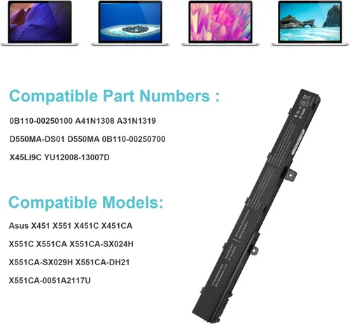 Vista 2 de TREE.NB A31N1319 A41N1308 A41 Batería para Asus X451 X551 X451C X451CA X551C X551CA X551CA-SX024H X551CA-SX029H X551CA-DH21 X551CA-00 051A2 117U