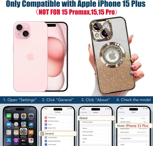 Vista 230 de Misscase Funda magnética con purpurina para iPhone 11 compatible con MagSafe, protección completa, delgada, a prueba de golpes, antiarañazos
