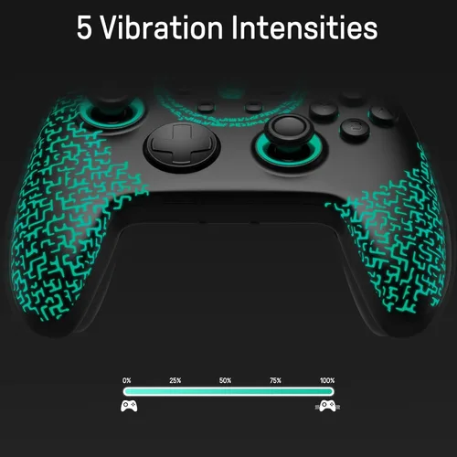 Vista 6 de Firefly Patrón luminoso Switch Pro Controlador inalámbrico compatible con Nintendo SwitchOLEDLite, mando a distancia Bluetooth FUNLAB con 7