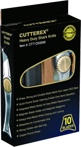 Vista 9 de CUTTEREX Cuchillo Resistente SharkKnife VinylKnife UtilityKnife RoofingKnife Delphin Dolphin Cuchillo para Alfombra