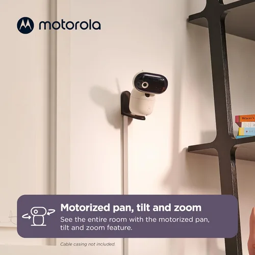Vista 6 de Motorola Nursery Monitor de video WiFi para bebés con cámara y audio, pantalla de 5 pulgadas, conexión HD PIP1510, rango de 1000 pies, montaje