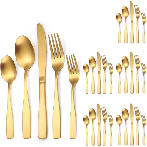Vista 11 de Juego de Cubiertos Florales Negros para 6 Vajilla de Acero Inoxidable 30 Piezas Cubiertos Únicos Utensilios para Comer Vajilla Elegante Tenedor