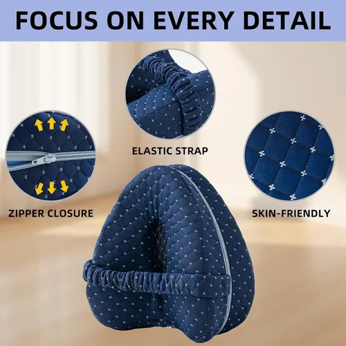 Vista 2 de Almohada de rodilla para dormir de lado, almohadas de alineación para dormir de lado, almohada de piernas de espuma viscoelástica con almohada