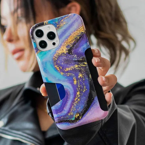 Vista 2 de VELVET CAVIAR Funda tipo cartera compatible con iPhone 14 Pro Max para mujer, tarjetero de crédito, funda delgada y protectora para teléfono