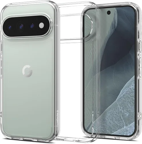 Vista 25 de Spigen Carcasa ultra híbrida para Pixel 8a, transparente Anti-Yellowing Resin, Air Cushion Technology, Military-Grade Drop Protection, Raised
