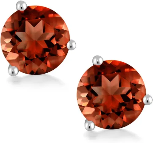 Vista 80 de Gem Stone King Aretes de oro de 14 quilates, 0.236 in, piedra natal redonda, Martini, 3 puntas, aretes de oro para mujer