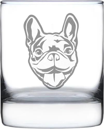 Vista 7 de Happy Frenchie - Vaso de whisky Rocks - Regalos únicos con temática de bulldog francés o decoración de fiesta para mujeres y hombres - 10.25 onzas