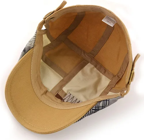 Vista 7 de M MOACC Boina para hombre, con hebilla de algodón, ajustable, gorra de periódico de Cabbie Gatsby