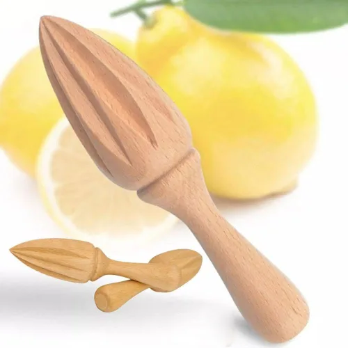 Vista 2 de Exprimidor de cítricos de madera – Escariador manual manual de limón/naranja Herramienta exprimidora de frutas portátil para el hogar, cafetería