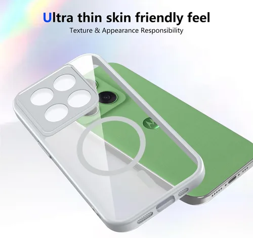 Vista 126 de Funda magnética transparente compatible con Xiaomi 17T, color negro 2 en 1 PC + TPU cubierta de teléfono a prueba de golpes, carcasa protectora