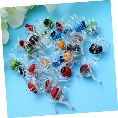 Vista 6 de YARNOW 60 piezas de 6 clips de soporte de orquídea para decoración floral, clips en forma de mariquita, clips fijos para jardinería, clips fijos