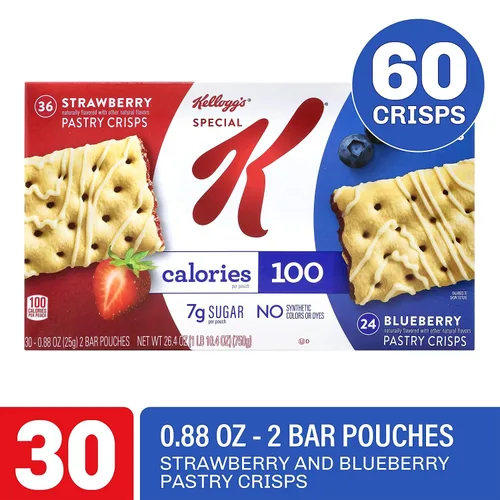 Vista 4 de Kellogg's Special K Pastry Crisp 2 - Bolsa para hacer crujientes de pastelería 30/0.88 oz Peso neto 26.4 onzas, ()