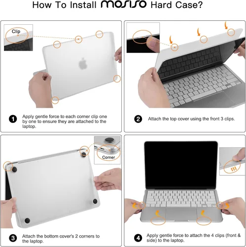 Vista 9 de MOSISO Funda compatible con MacBook Neo de 13 pulgadas, versión 2026 Citrus Clear